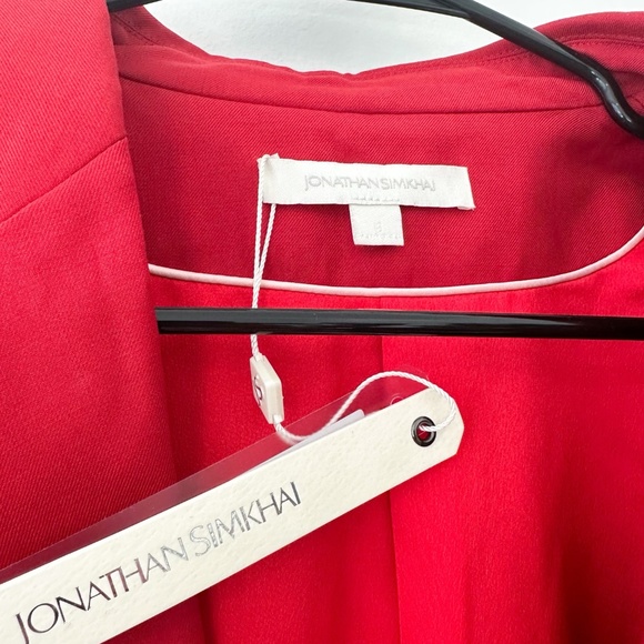NWT Jonathan Simkhai Snap-detailed Red Wool Blazer - Picture 11 of 13
